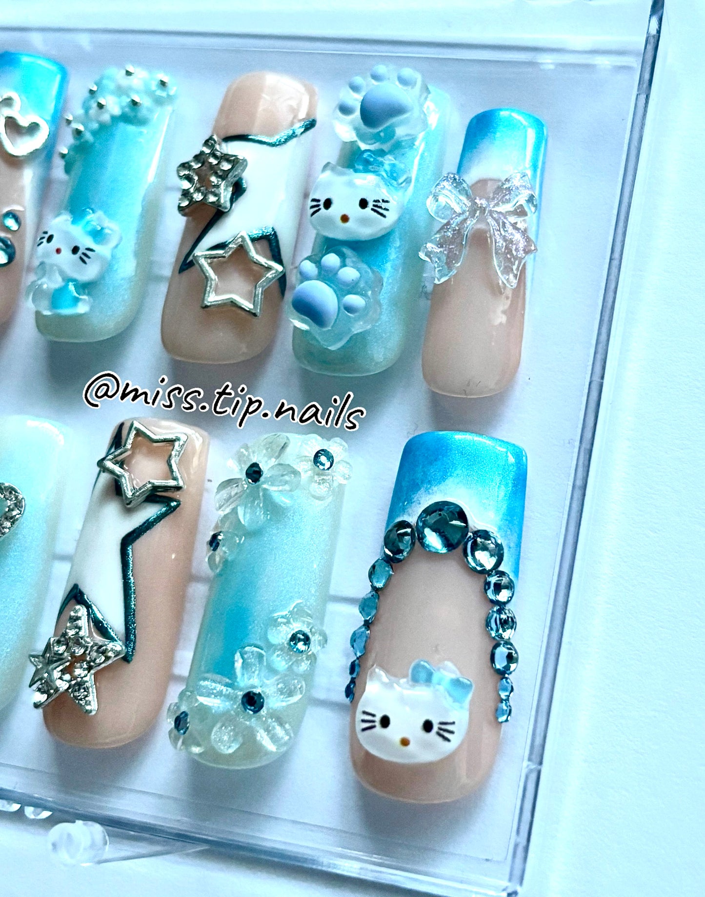 Press On Set "Hello Kitty" - Blue