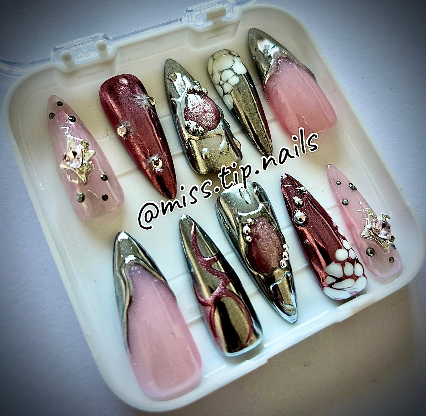 Press On Set "Cosmic Pink"