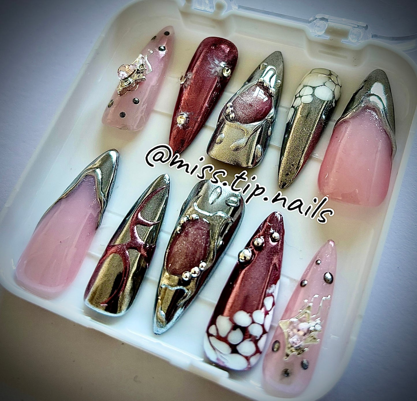 Press On Set "Cosmic Pink"