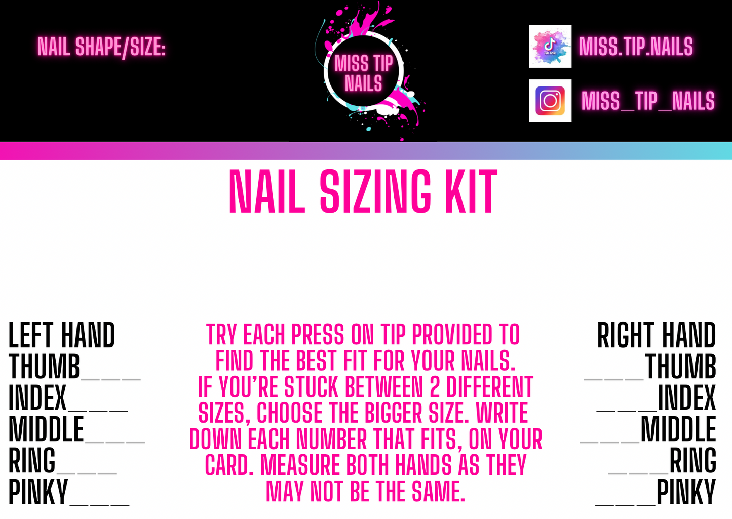 Nail Sizing Kit - Coffin